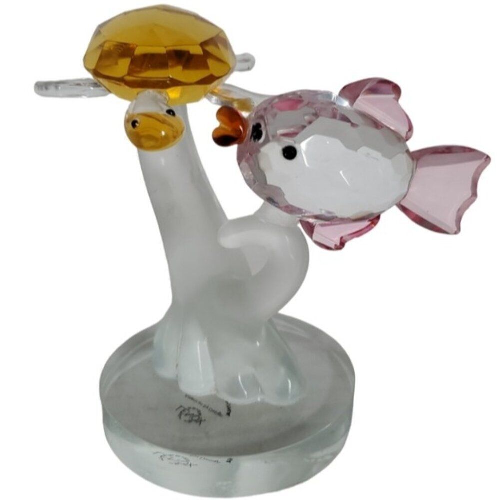 Lenox Crystal Figurines Curious Capers Turtle and Fish GLASS ART